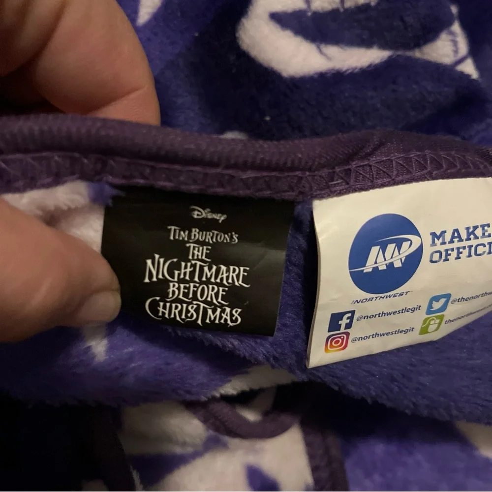 Disney Nightmare Before Christmas Lock Shock & Jack Barrel Oogie Boogie Blanket